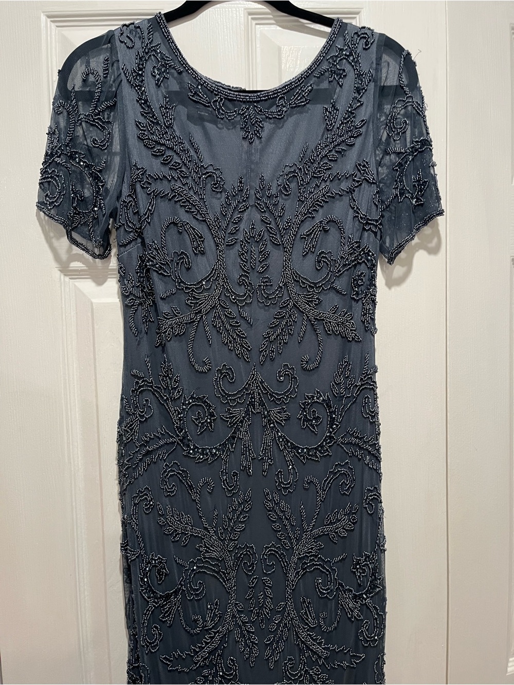 Pisarro Nights Beaded Blue Midi Dress size 8